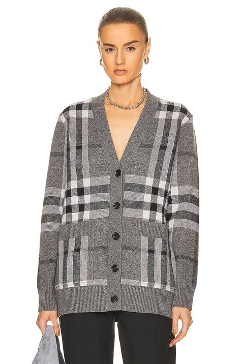 Burberry Willah Check Oversized Cardigan 